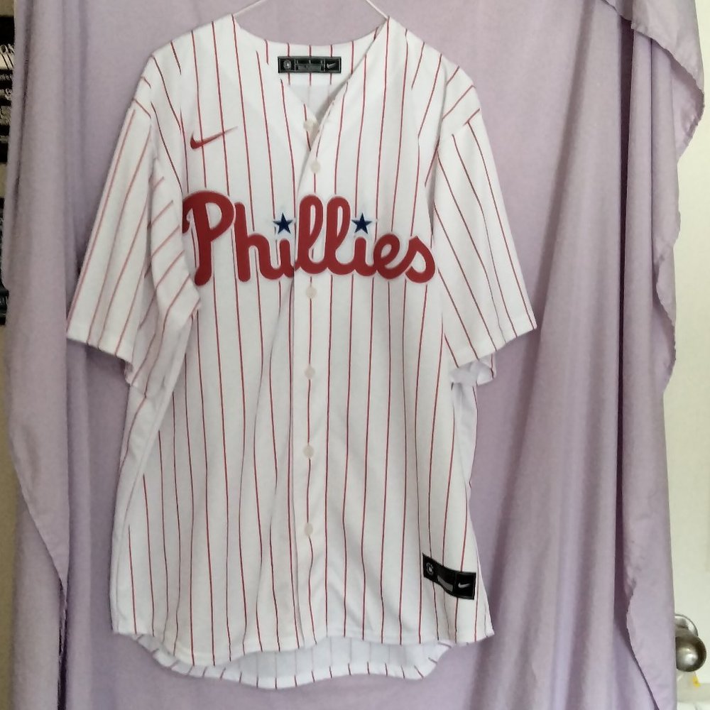 Men's Philadelphia Phillies Bryce Harper Nike white home player jersey
